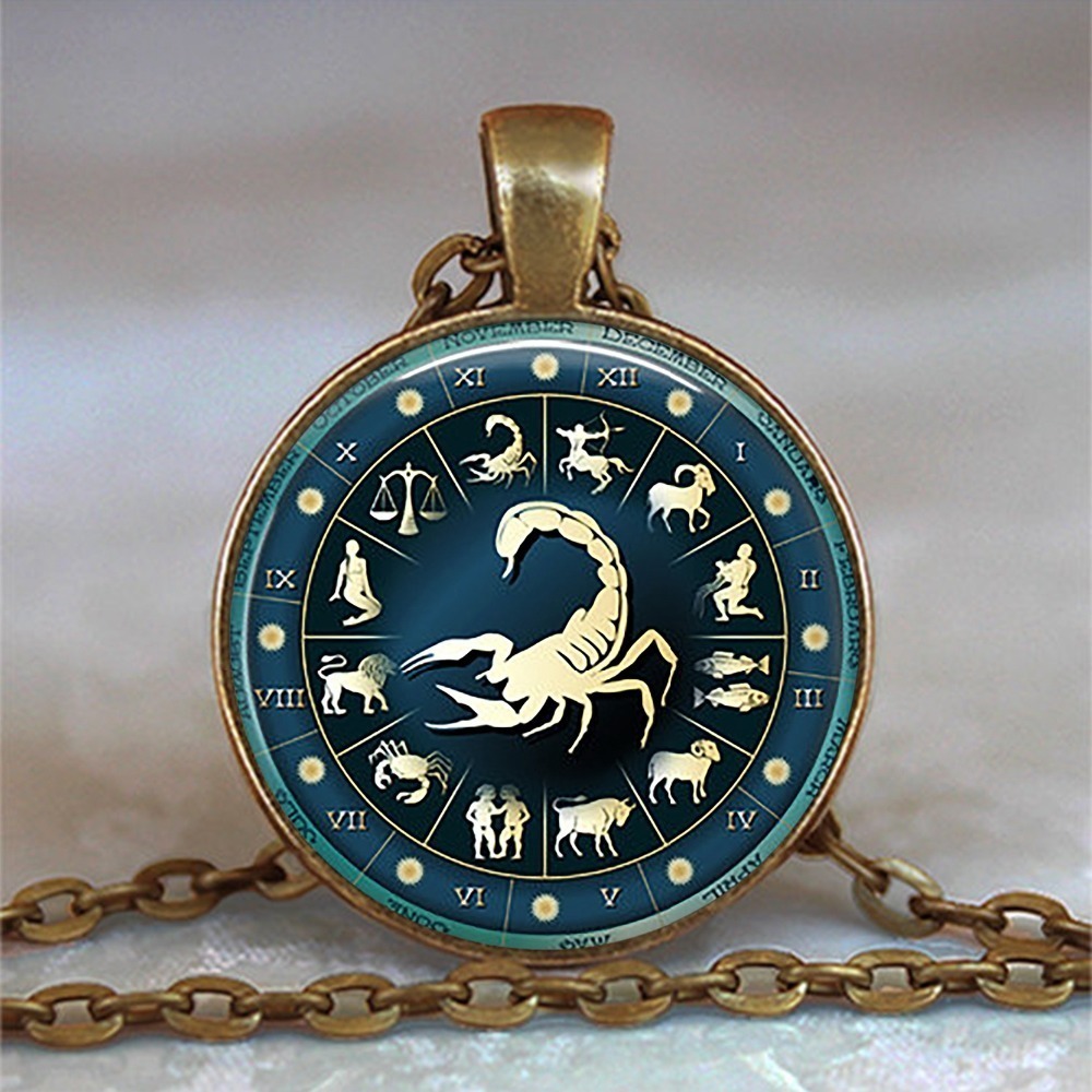 

New Steampunk Pendant Necklace Constellations Of The Zodiac Astrology Jewelry Glass Cabochon Jewelry