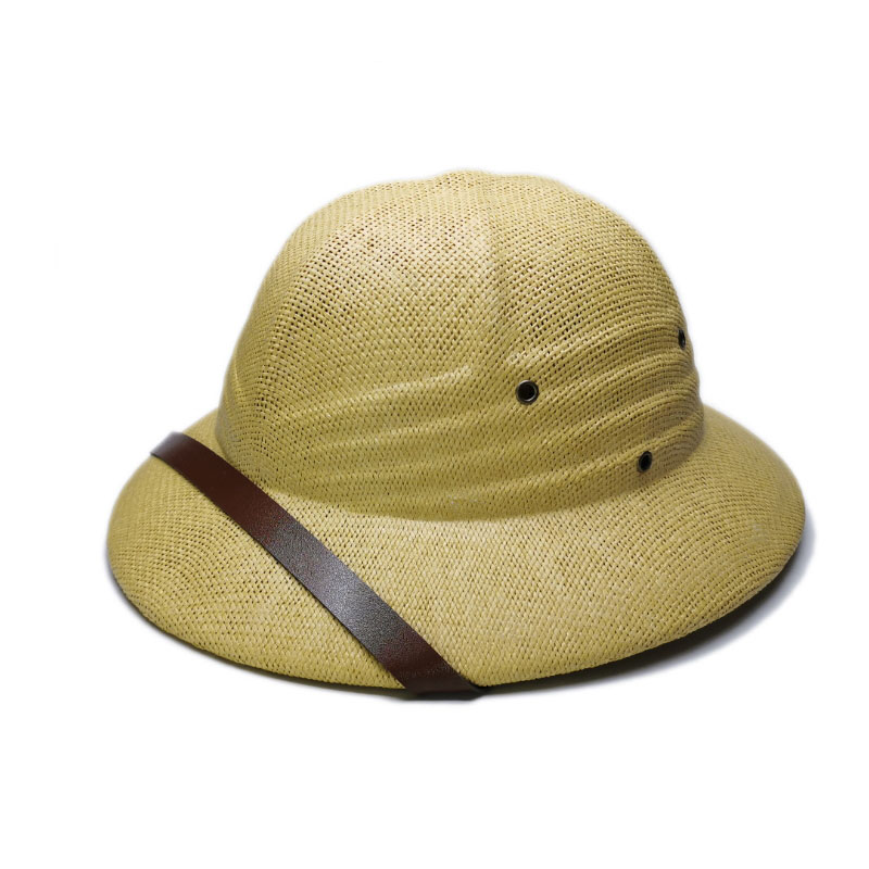 

Toquilla British Explorer Straw Helmet Pith Sun Hats Women Men Vietnam War Army Hat Boater Bucket Hats Safari Jungle Miners Cap, Beige