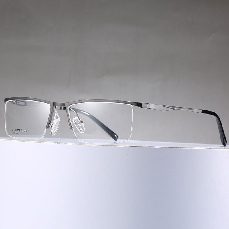 

Anti Blue Ray Men Business Style Aluminum Magnesium Glasses Frame Half Rim Eyeglasses Shortsighted Spectacles New Arrival