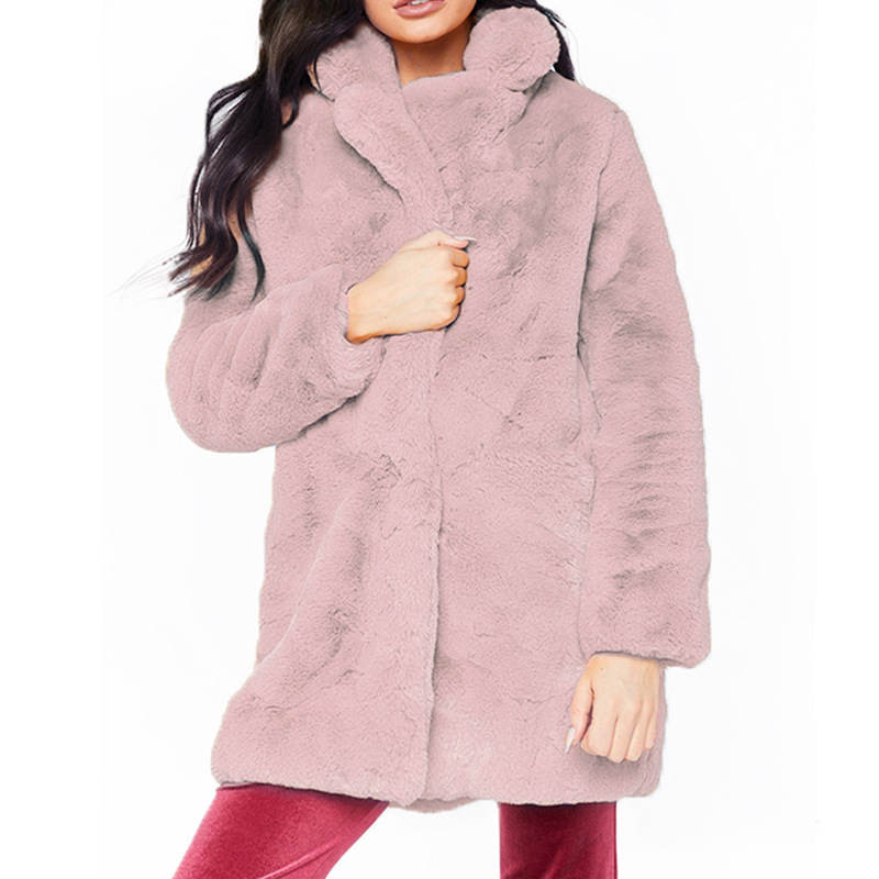 

Autumn Winter Coats Women 2020 Fashion Faux Fur Coat Women Casual Thick Warm Coat Fur Jacket Chaquetas Mujer, Black