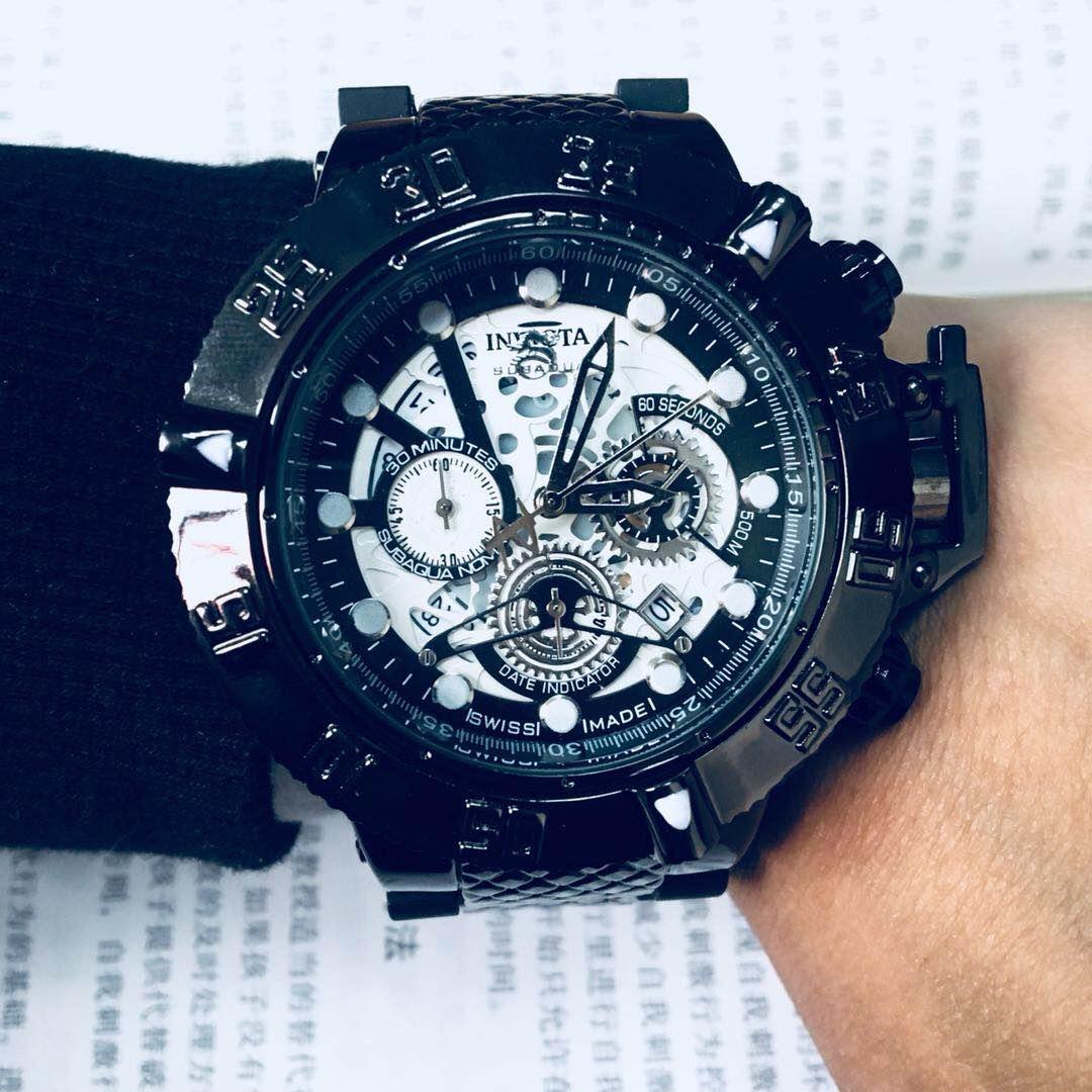 

INVICTA Sports Casual Calendar Men's Quartz Watch Royal Oak All hands can be operated PU belt Large dial