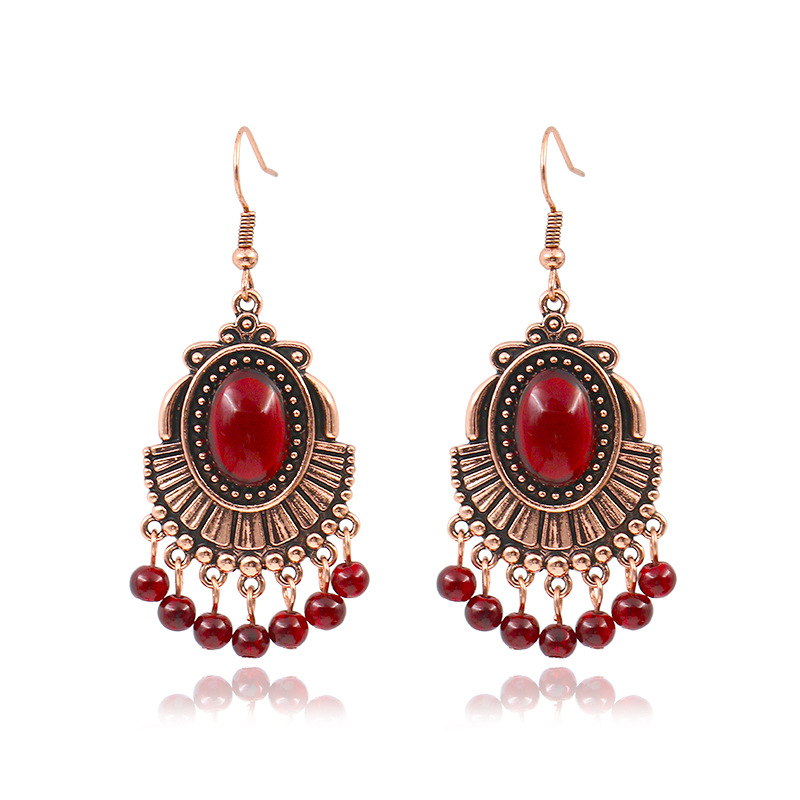 

Vintage Hyperbole Earrings for Women Pomegranate Vintage Brass Bohemian Style dangling earring