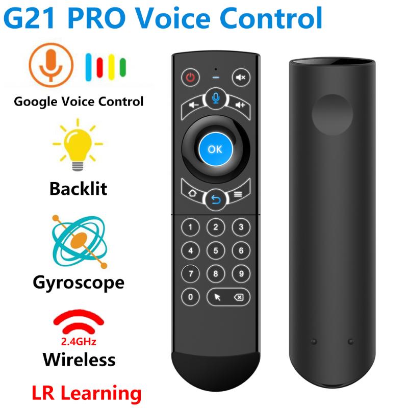 

G21 PRO 2.4G Smart Voice Remote Control Backlit Gyro IR Learning Wireless Air Mouse for X96 Mini H96 MAX Android TV Box vs G20