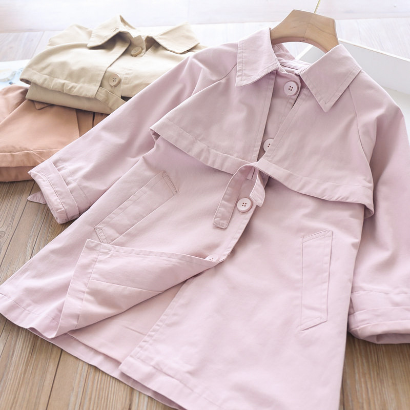 

Baby Girl's Coat Windbreaker Lapel Children's Clothing Wholesale, Orange