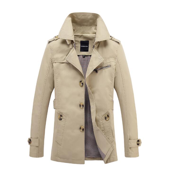 

Thin mens trench coats man long coat men single-breasted clothes england lapel overcoat long sleeve spring new designer khaki, Black