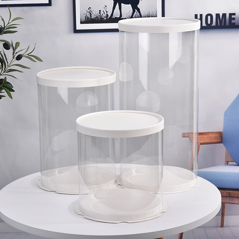 

Biscuit Storage Macarons Box Gift Pvc Clear Round Chocolate Holder Containers Party Wedding DIY Cake Cookies Packaging Boxes Dec