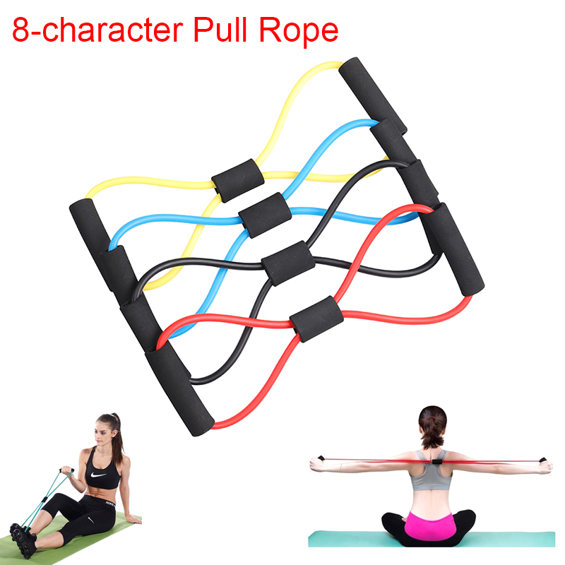 

Yoga 8-character Pull Rope Foam Latex Tube Girl Puller Chest Expander Yoga Pilates Supplies Accessories Wholesales