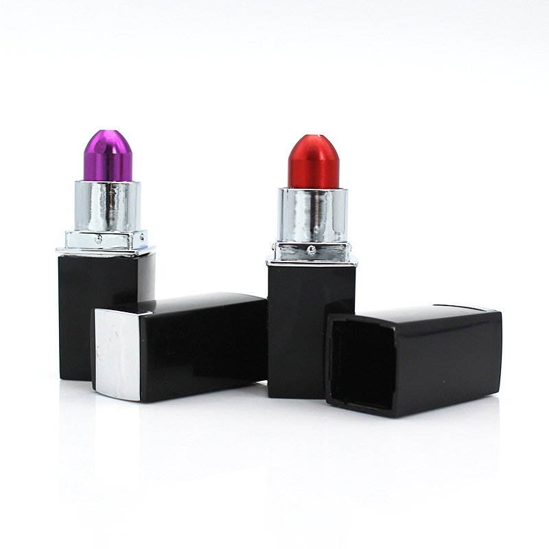 

Portable Metal Pipes Lipstick shape Pipe Magic Novelty Gift For Woman Red Purple