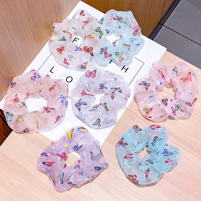 

Fashion Children Kid Butterfly Elastic Hair Bands Ponytail Holder Scrunchie Girls Hair Rope Head Band Accessories