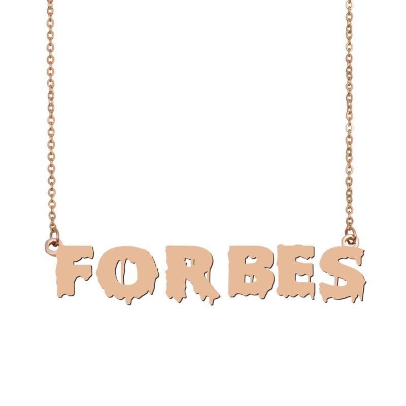 

Forbes Name Necklace , Cool Bloody Art Name Necklace for Halloween and Santa's Day Jewelry Gift for Kids Boys Girls