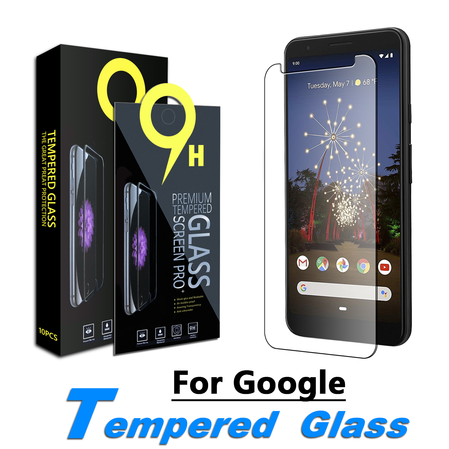 

KAREEN Tempered Glass Screen Protector for Google Pixel 3A 3XL 4XL(9H Hardness) with Retail Paper Box