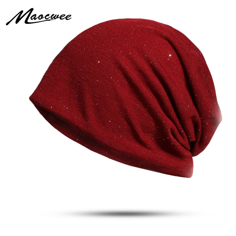 

Fashion Women Skullies Beanies Hats Solid Color Spring And Autumn Hat Female Ladies Beanie Soft Warm Cotton Hats Brilliant Cap