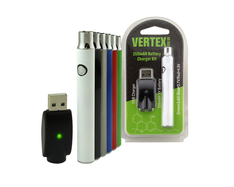 

Vertex O Pen Button Battery 350mAh Variable Voltage Vape Battery 510 Thread