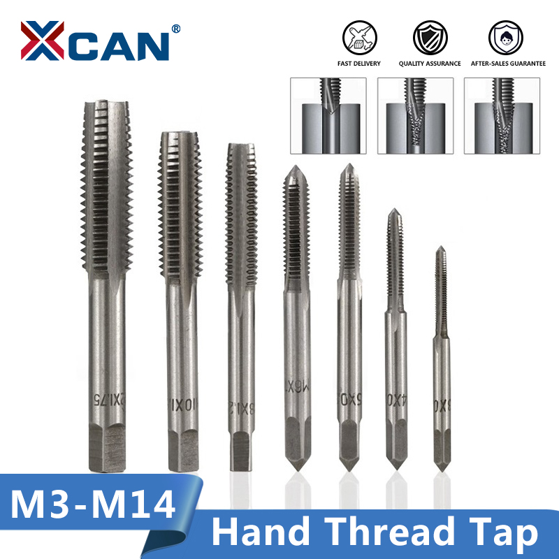 

XCAN 1pc M3/M4/M5/M6/M7/M8/M10/M12/M14 Right Hand Thread Tap HSS Metric Hand Tap Straight Flute Screw Thread Drill Bit