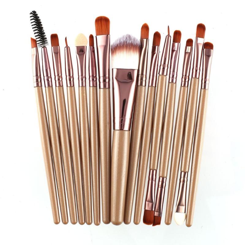 

15Pcs Makeup Brushes Set Kits Eyelash Lip Foundation Powder Eye Shadow Brow Eyeliner Cosmetic Make Up Brush Beauty Tool