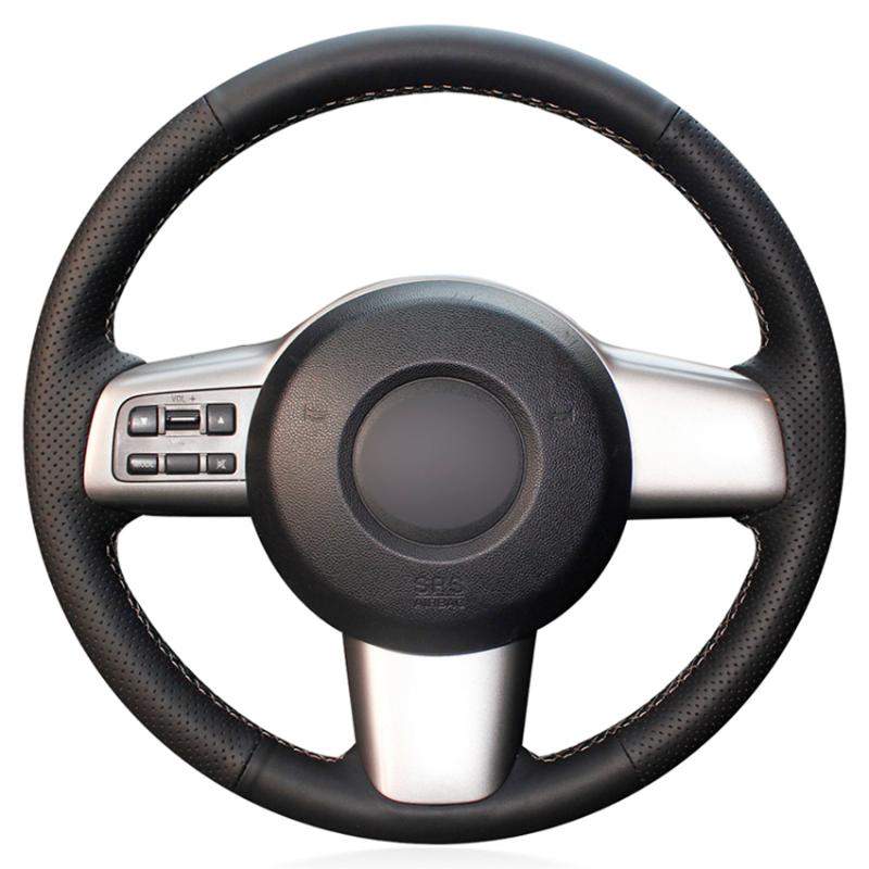 

Black PU Faux Leather DIY Hand-stitched Car Steering Wheel Cover for 2 2008 2009 2010 2011 2012 2013 2014