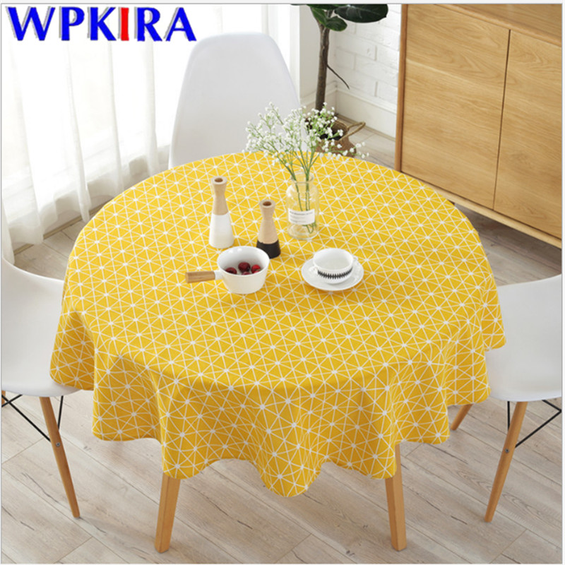 

Cotton Linen Nordic Round Tablecloth Christmas Cover Washable Table Cloth For Table Printed Geometric Home Decora ZB-AD451, Style 3