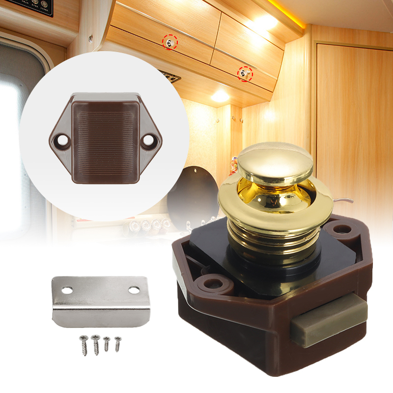 

1Pc Camper Car Push Lock Diameter 20mm Mini Drawer Latch RV Caravan Boat Home Cupboard Door Knob Button Locks Motor Universal