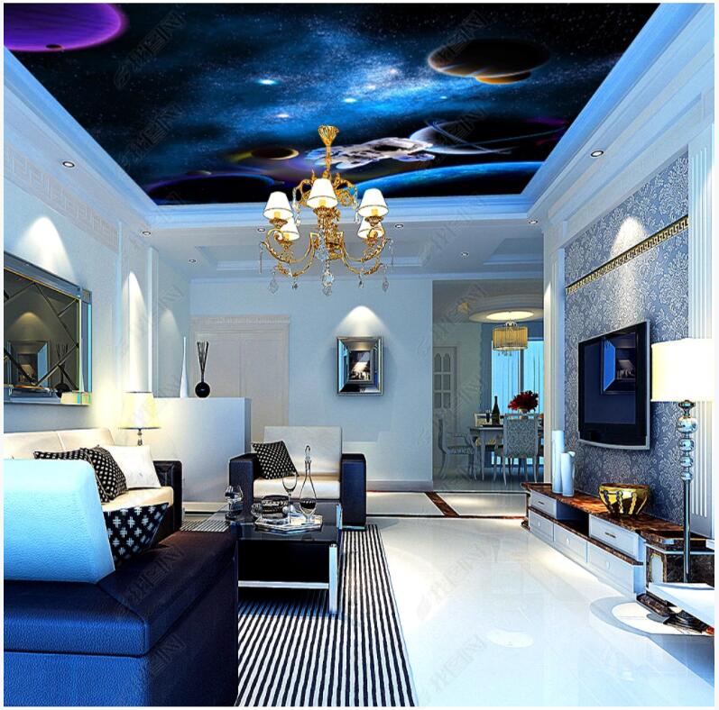 

3d wallpaper custom photo mural on the wall Astronaut flying across the universe and starry ceiling mural home decor wallpaper for walls 3 d, Non woven