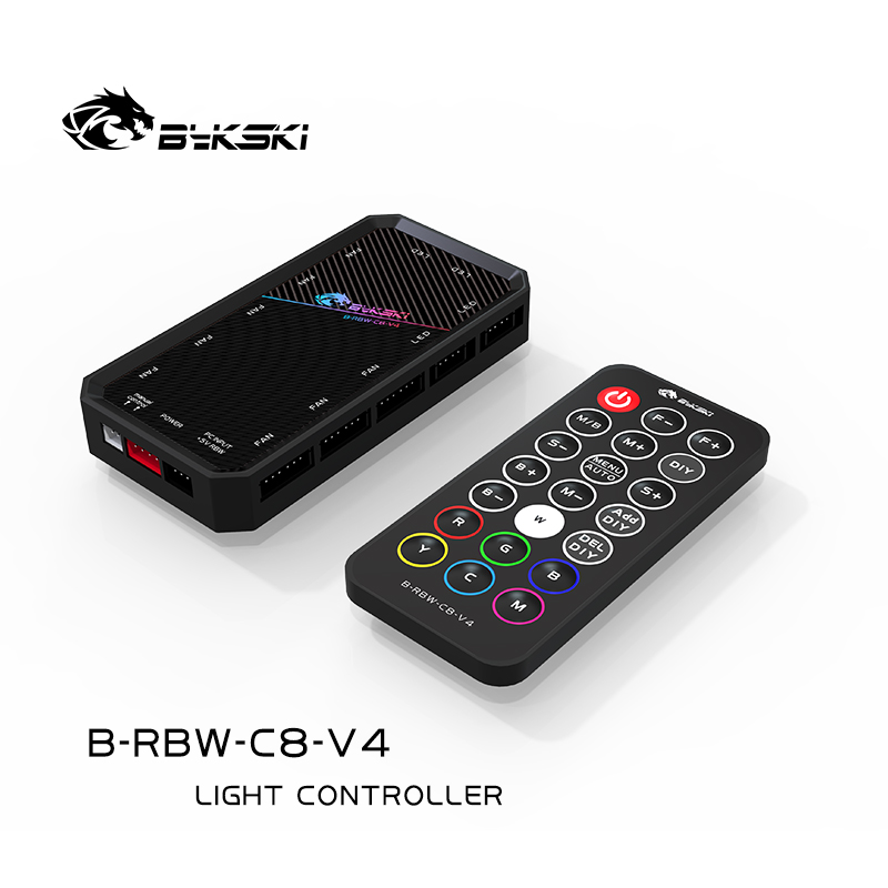 

Bykski 5v RBW controller ,control the fan,pump ,reservoir gpu ,cpu water cooling block with 5v 3pin light , B-RBW-C8