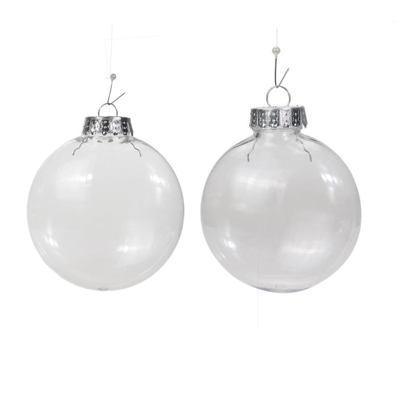 

PET Christmas Decor Clear Plastic Flat Ball Pendant Party Xmas Home Decor