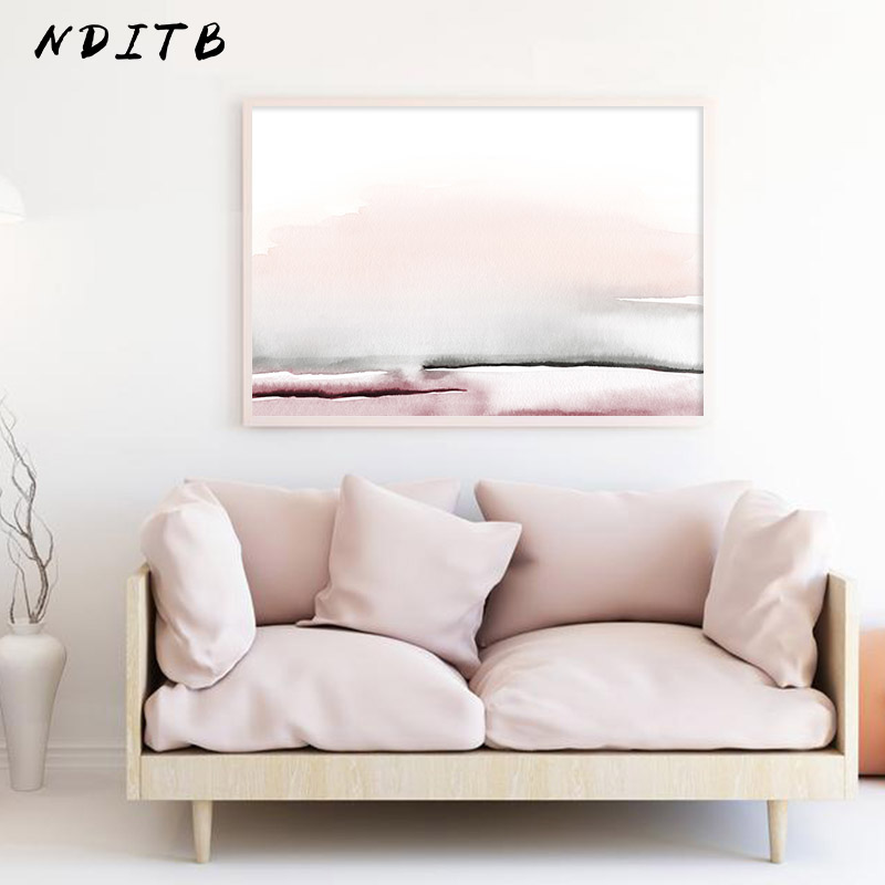 

Watercolor Abstract Canvas Poster and Print Scandinavian Style Painting Decorative Picture Modern Living Room Nordic Decoration