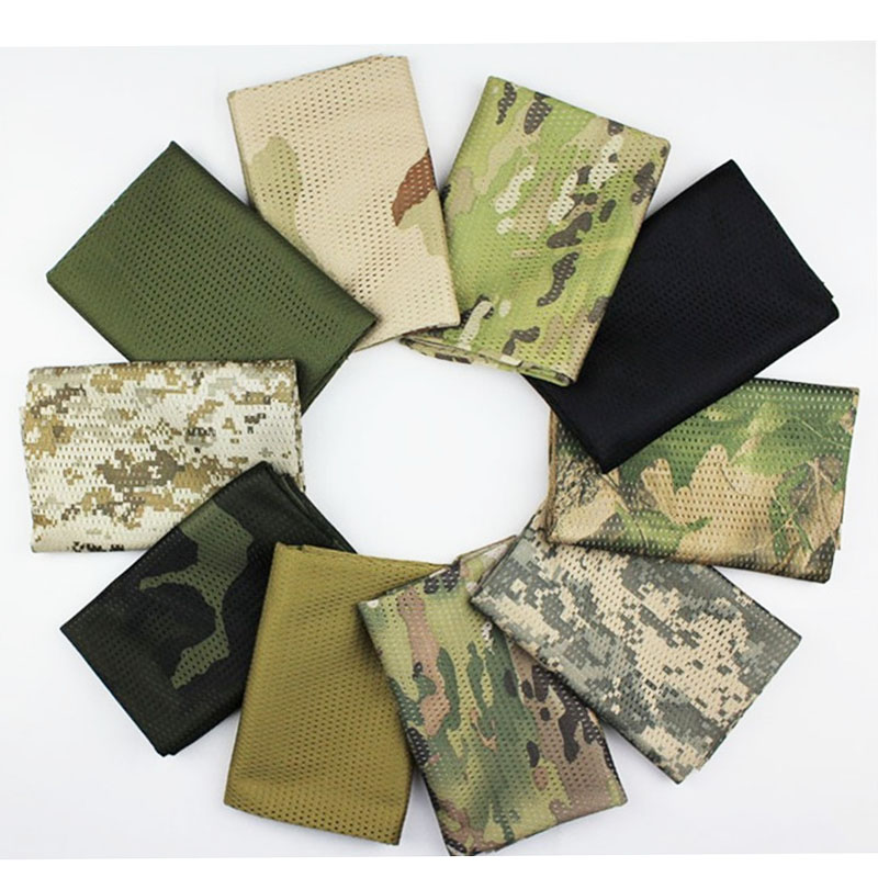

2020 Unisex Multi-purpose Fish Net Mesh Tactical Camouflage Scarf Veil Neckerchief For Outdoor Activities and War Game, Black
