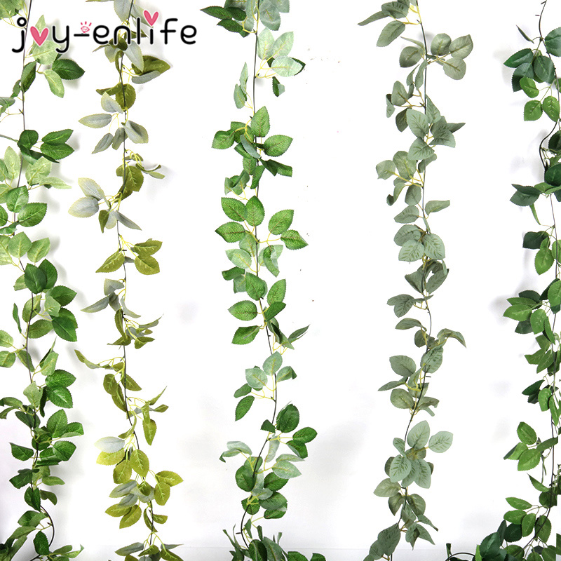 

155cm Artificial Ivy Rose Leaf Garland Plants Vine Fake Foliage Flowers Home Decor Plastic Artificial Flower Rattan String, Style 1