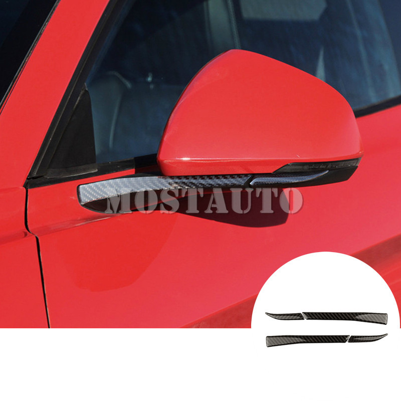 

For Ford Mustang Carbon Fiber Side Rearview Mirror Trim Cover 2015-2019 4pcs, Black