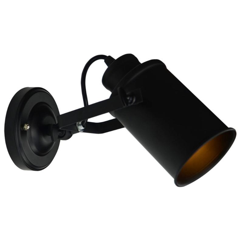 

Vintage Painted Iron Head wall lamp Wall Mount Lamp Holder Adjustable Angle Single Head light Home Hotel coffee shop