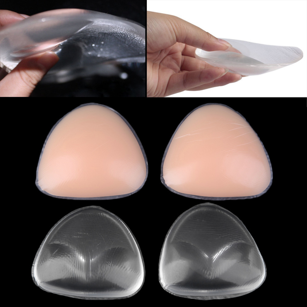 

1 Pair Sexy Women Bikini Bra Insert Silicone Triangle Pads Breast Enhancer Swimsuit Pushing-up Accessories Free Shippping Latest