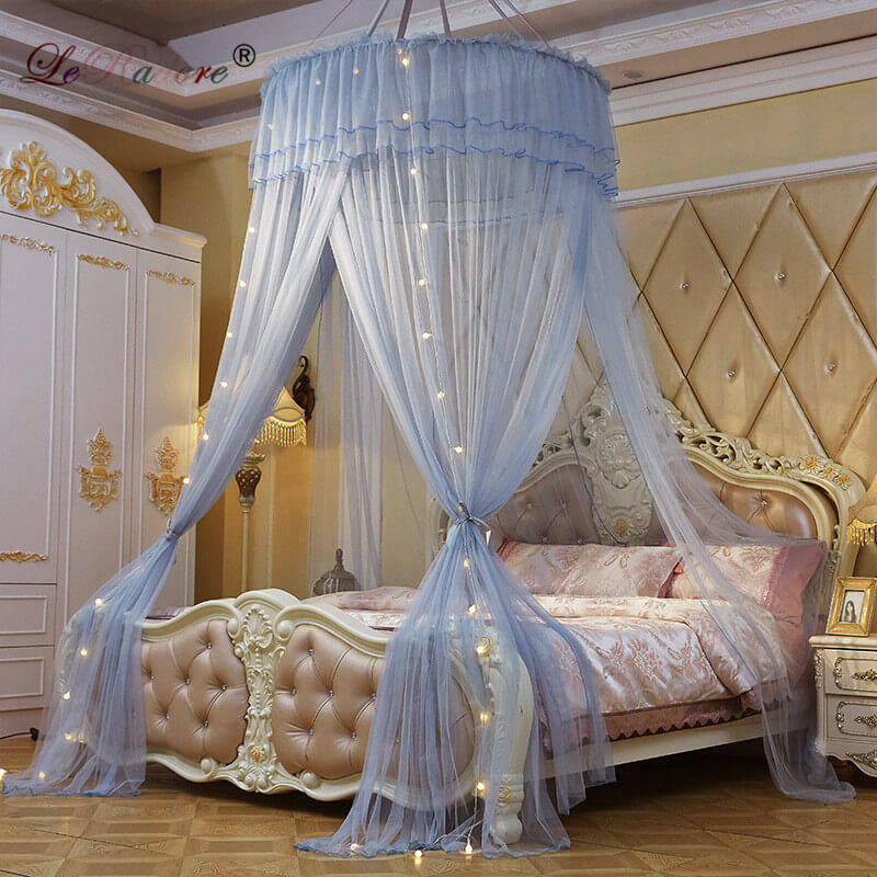 

LeRadore Insect Bed Canopy Netting Curtain Luxury Romantic Mosquito Net Roun Dome Mosquito Nets Bedding 120*280cm*1000cm