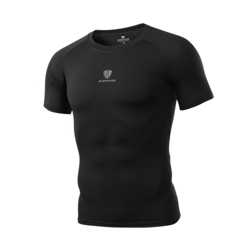 

Men Professional Runnign T shirt Bodybuild Short Sleeve T-shirt Compression Tee Shirts Quick Dry Fitness Clothing, As pic
