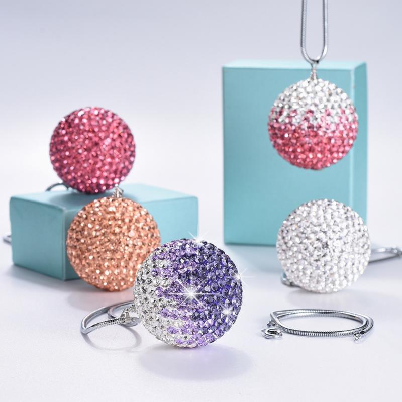 

Car Rear View Mirror Hanging Ornaments Interior Decoration Shiny Diamond Ball Beads Lucky Charm Hanging Pendant Car Accessories
