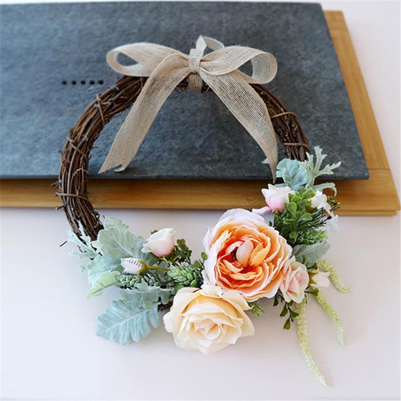 

Artificial Rose Garland Simulation Flower Creative Art Home Wedding Room Wedding Flower Wall Door Hanging Decoration, Champagne