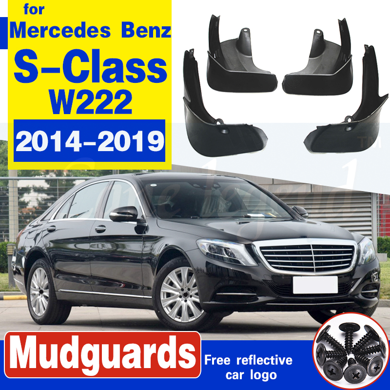 4PCS Mud Flaps Splash Guard Mudguard For Mercedes-Benz S-Class W222,2014-2018