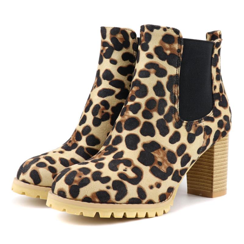 

SAGCE 2020 Women Waterproof Platform High Boots Leopard Winter Shoes Elastic Sexy Fashion Party Women Boots Size 35-43, Yellow