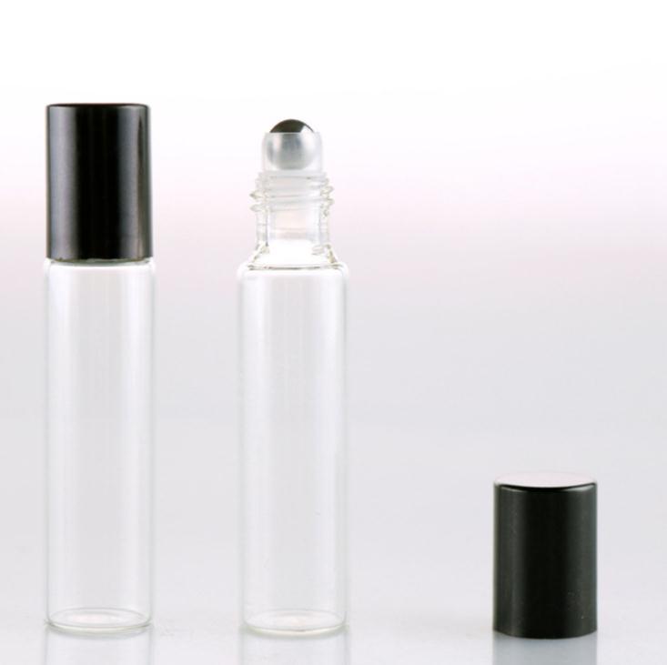 

Wholesale 300pcs 10ml 1 3oz ROLL ON GLASS BOTTLE Clear Fragrances ESSENTIAL OIL Perfume Bottle with Metal Roller Ball Free DHL SN1771