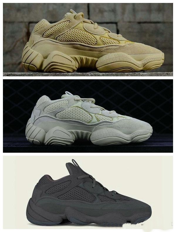 

New Desert Rat 500 Salt Super Moon Yellow Utility Black Blush Designer Shoes 500S Cow Leather Running Shoes 3M Reflective Sneakers
