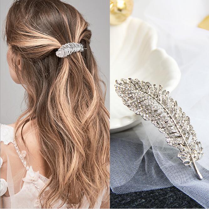 

30pcs/lot DIY Simple Multi Alloy Feather Hair Clips Drill Classic Bang Hairpin Hair Styling Tools Accessories HA1466