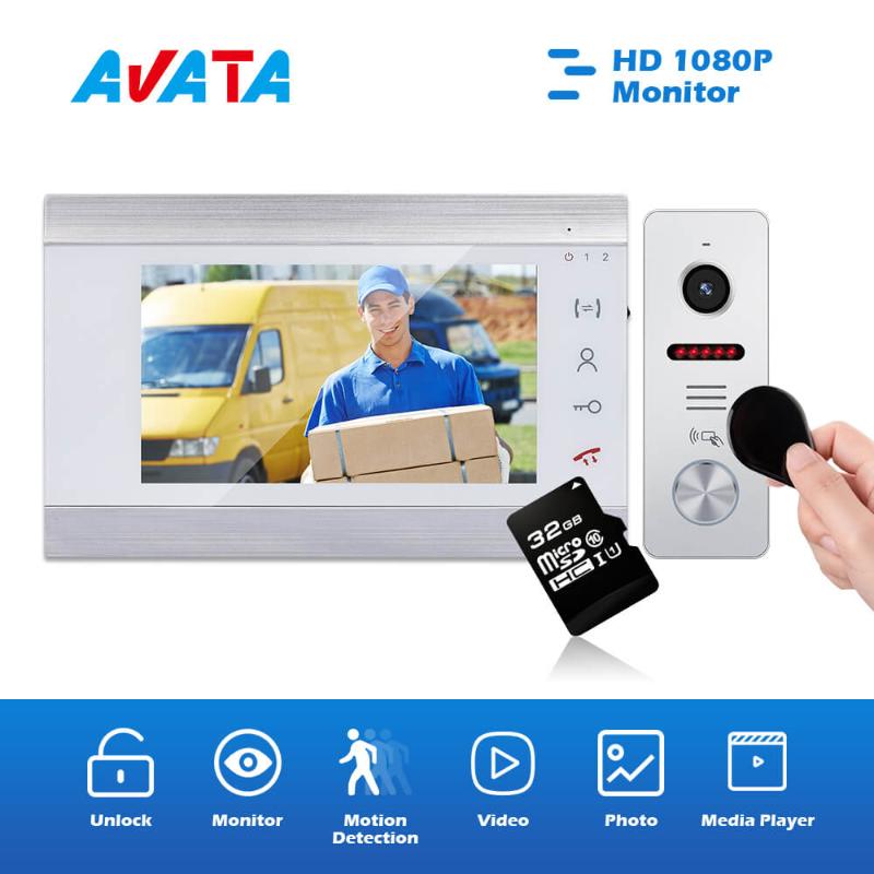 

Video Intercom Door Phone with Sensor Button Monitor 1000TVL IR Doorbell Support Unlock for Home Security Access Control System