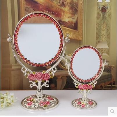 

1:2 magnifying vintage double-face table desktop retro metal makeup cosmetic mirror large 332C