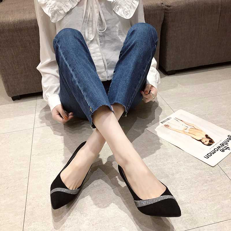 

8 Cm flock High Heels Women Black Pumps Sexy Party Stiletto Heels Women Sequin Decoration High Heel Shoes Lady 2020, Gold