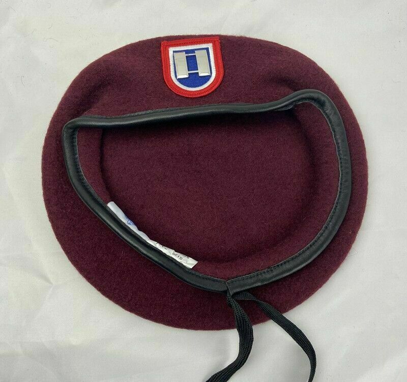 

Us Army 82nd Airborne Division Wool Beret Officer'S Captain Rank Insignia Hat Store, As pic
