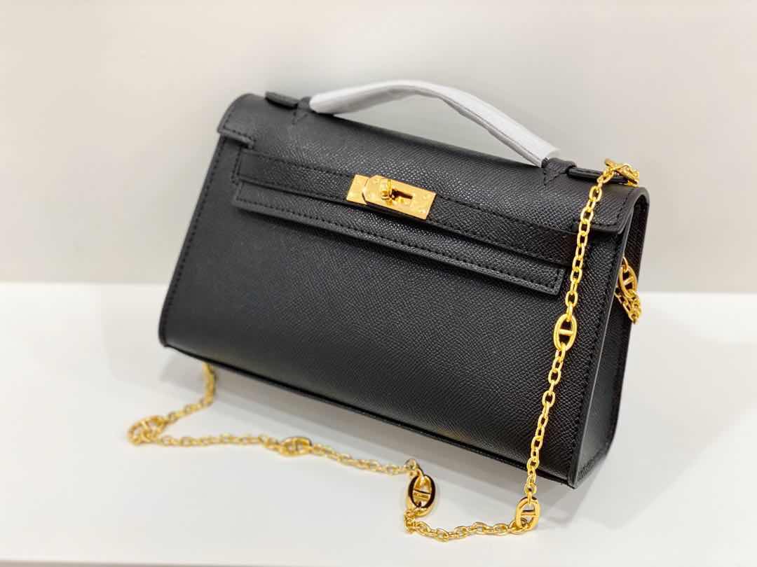

Forever classic fashion handbag women handbag high quality chain crossbody bag shoulder bag genuine leather wallet handbag, Black