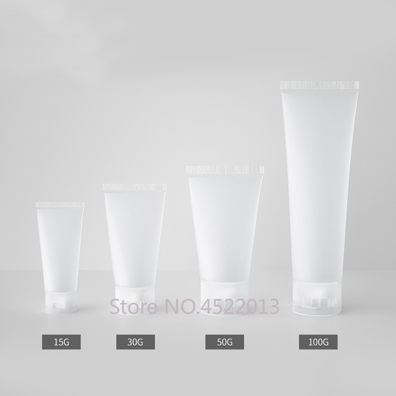 

15g30g50g100g 100pcs Empty Cosmetic Frosted Emulsion Bottle,Cosmetic Soft Hose Facil Cleanser Tubes,Refillable Squeeze Container