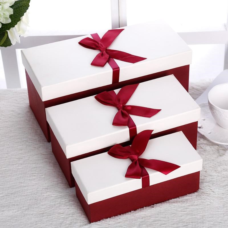 

3pcs/set Large size gift box red and blue gift business box oversize free shipping
