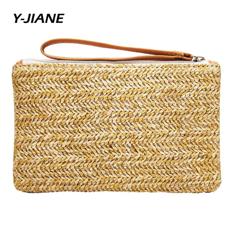 

vintage straw handbags hotsale women knitted clutches ladies hand purse crossbody shoulder messenger bags#G3, Beige