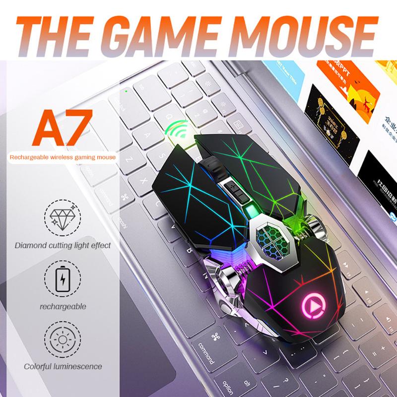 

Rechargeable LED Backlit USB Gaming Mouse 1600DPI Roller Optical Ergonomic 2.4G Wireless Silent Mouse For PC Laptop , Computer