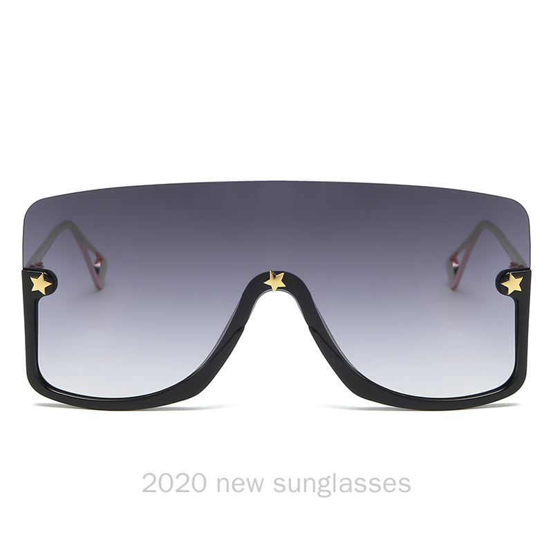 

Orange Black Square Sunglasses Women 2020 New Trending One Piece Eyewear Rectangle Shades Sun Glasses For Men NX